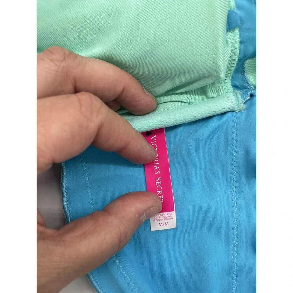 VICTORIAS‎ SECRET Womens Turquoise Blue Bikini Top Medium Swimsuit Summer Halter